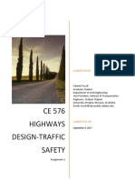 CE 576 Highways Design-Traffic Safety: Submitted by