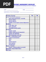 Patient Assessment Checklist