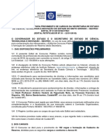 Secitec - Edital Concurso Público - Versão Final Retificadora para Publicação em D.O.