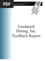 2005 Landmark Dining Feedback Report