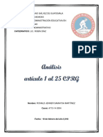 Análisis Del Artículo Del 1 Al 25 de La Constitución Política de La República de Guatemala