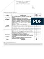 Category Scoring Criteria Total Points Score Organization (15 Points)