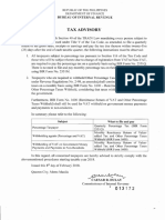 Tax Advisory BIR Form Shall Be Used For VAT PDF