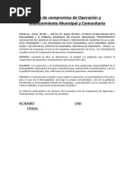 Acta de Compromiso de Operación y Mantenimiento