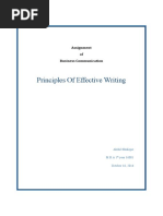 Principles of Effective Writing: Assignment of Business Communication