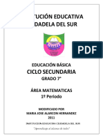 Guia Matematicas Grado Septimo Primer y Segundo Periodo