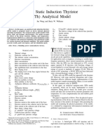 A New Static Induction Thyristor (Sith) Analytical Model: Jue Wang and Barry W. Williams