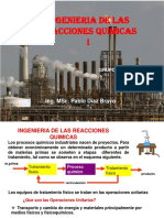 Ingenieria de Las Reacciones Quimicas I: Ing. Msc. Pablo Díaz Bravo