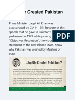 Why We Created Pakistan