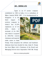 Introduction - Wipro LTD: Wipro As A Company Going Global