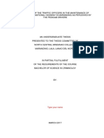 The Roles of The Traffic Officers in The Maintenance of Order in The National Highway in Maranding As Perceived by The Pedicab Drivers