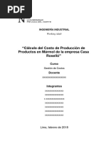 1 - Final Calculo Del Costo de Producción de Jaboneras de Mármol de La Empresa Casa Roselló