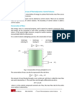 First Law of Thermodynamics - Control Volumes