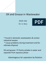 Oil and Grease in Wastewater: ENVE 202 Dr. A. Kerç