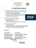 Senior High School Best Practices and Gaps and Recommendations Report