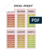 Senin Selasa Rabu: Jadwal Piket