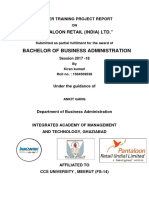 Bachelor of Business Administration: "Pantaloon Retail (India) LTD."