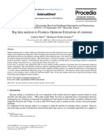 Big Data Analysis To Features Opinions Extraction of Customer Big Data Analysis To Features Opinions Extraction of Customer