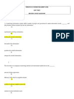 Principles of Marketing (MRKT 1201) Unit Three Multiple Choice Questions