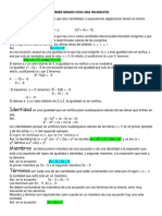 Ecuaciones Enteras de Primer Grado Con Una Incognita