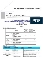 Planificação Da Disciplina de MACS 2 2009-2010 Reduzida