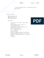 And Percentage Error.: 1. WAP To Find The Absolute Error, Relative Error