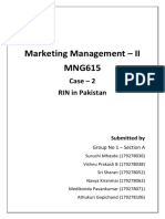 Marketing Management - II MNG615: Case - 2 RIN in Pakistan