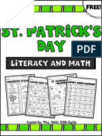 Freest Patricks Day Literacy and Math Prin Tables