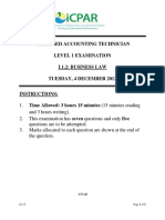 Certified Accounting Technician Level 1 Examination L1.2: Business Law Tuesday, 4 December 2012