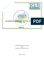 Entrepreneurship Syllabus For Advanced Level S4 - S6: Kigali, 2015