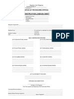 Construction Logbook Sheet