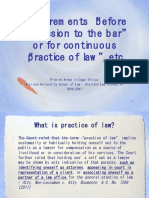 Requirements For Practice of Law