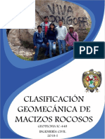 Clasificación Geomecánica de Macizos Rocos