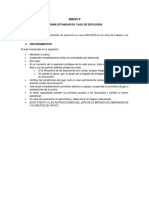 Protocolo y Flujograma Estandar en Caso de Explosion, Sismo y Evacuacion