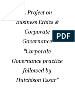 A Project On Business Ethics & Corporate Governance "Corporate Governance Practice Followed by Hutchison Essar"