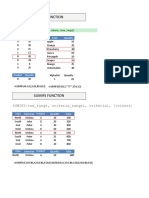 Sumif Function: SUMIFS (Sum - Range, Criteria - Range1, Criteria1, (Criteria - Range2, Criteria2), )