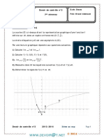 Devoir de Contrôle N°2 Avec Correction - Math Dérivabilité-Trigonometrie - 3ème Sciences Exp (2013-2014) MR Mhamdi Abderrazek