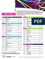 Timetable: Day 3 Saturday 3 March - Morning Session Day 1 Thursday 1 March - Evening Session