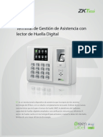 Terminal de Gestión de Asistencia Con Lector de Huella Digi