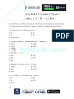 SBI Clerk Quant Previous Years' Questions