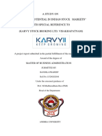 A Study On "Market Potential in Indian Stock Markets" With Special Reference To (Karvy Stock Broking Ltd. Visakhapatnam)