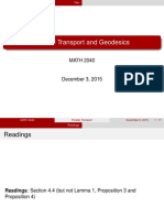 Parallel Transport and Geodesics