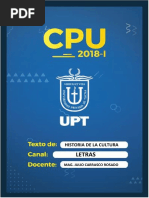 Modulo Historia de La Cultura CPU 2018-I Letras Julio Carrasco Rosado