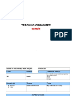 Teaching Organiser: Sample