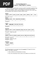 CSC 341: Homework #3 E-R Design For College Registrar's Database