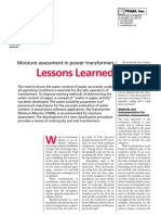 Moisture Assessment in Power Transformers