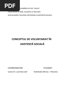 Conceptul de Voluntariat in Asistenta Sociala