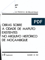 Boletim Do Arquivo Histórico de Moçambique Nº2 (Suplemento) Outubro de 1987 - Obras Sobre A Cidad