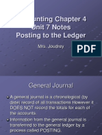 Accounting Chapter 4 Unit 7 Notes Posting To The Ledger: Mrs. Joudrey