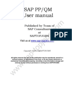 Sap PP/QM User Manual: Published by Team of SAP Consultants at Saptopjobs